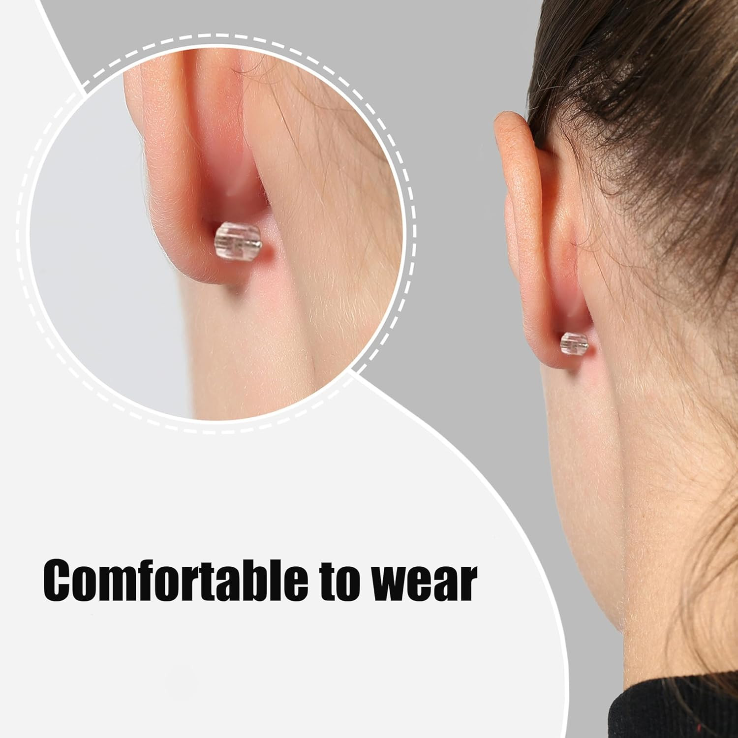Silicone Earring Backs, 200 Pcs Soft Clear Hypoallergenic Replacement Stoppers f