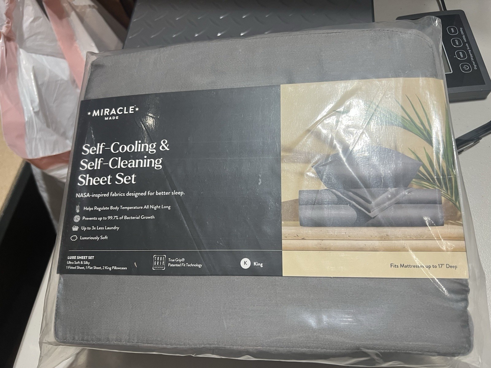 Miracle Made Sheet Set King Stone Grey Bed Sheets New MSRP $235