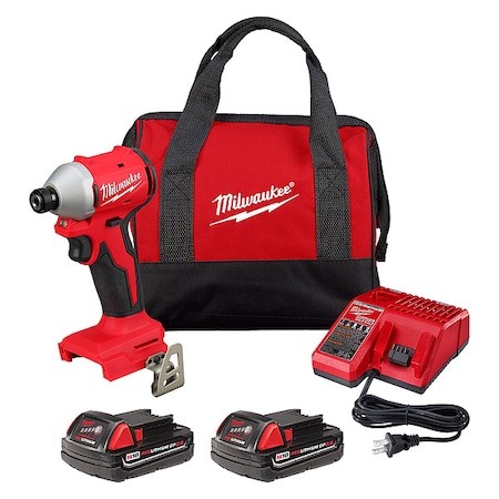 Milwaukee Tool 3650-22Ct M18 Compact Brushless 1/4" Hex Impact Driver Kit