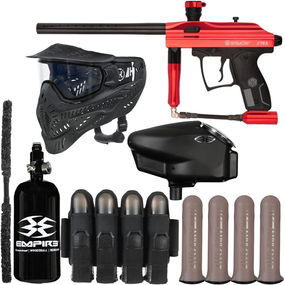Kingman Spyder Xtra Vendetta Paintball Gun Package Kit - (Gloss Red)