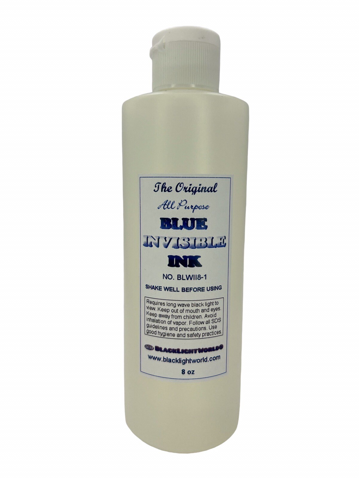 8oz Bright BLUE UV Blacklight Reactive Invisible Ink + 9 Led UV Light