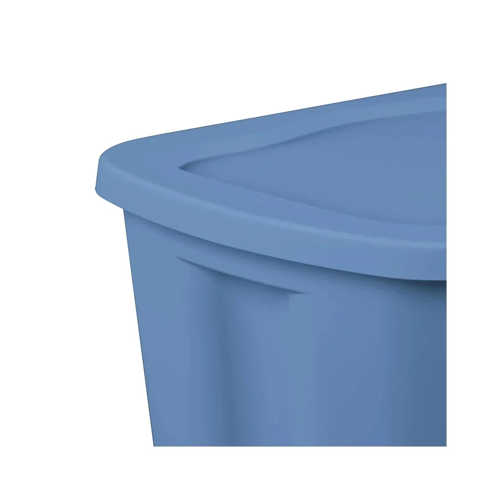 NEW Sterilite 18 Gallon Plastic Storage Bin with Snap-on Lid, Light Blue, 8 Pack