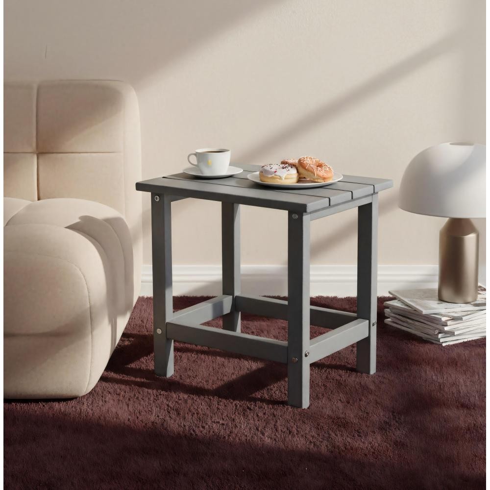 Adirondack Square Outdoor Side Table HDPE Grey