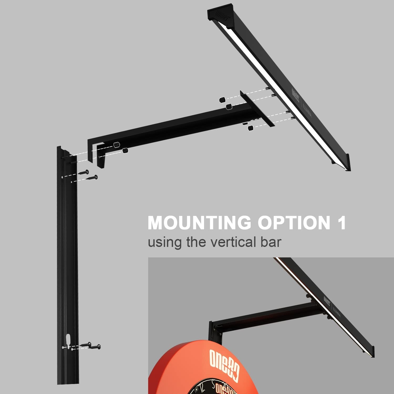 ONE80 ILLUMINA Dartboard Lighting System, Minimum Shadow and Clear Vision Des...
