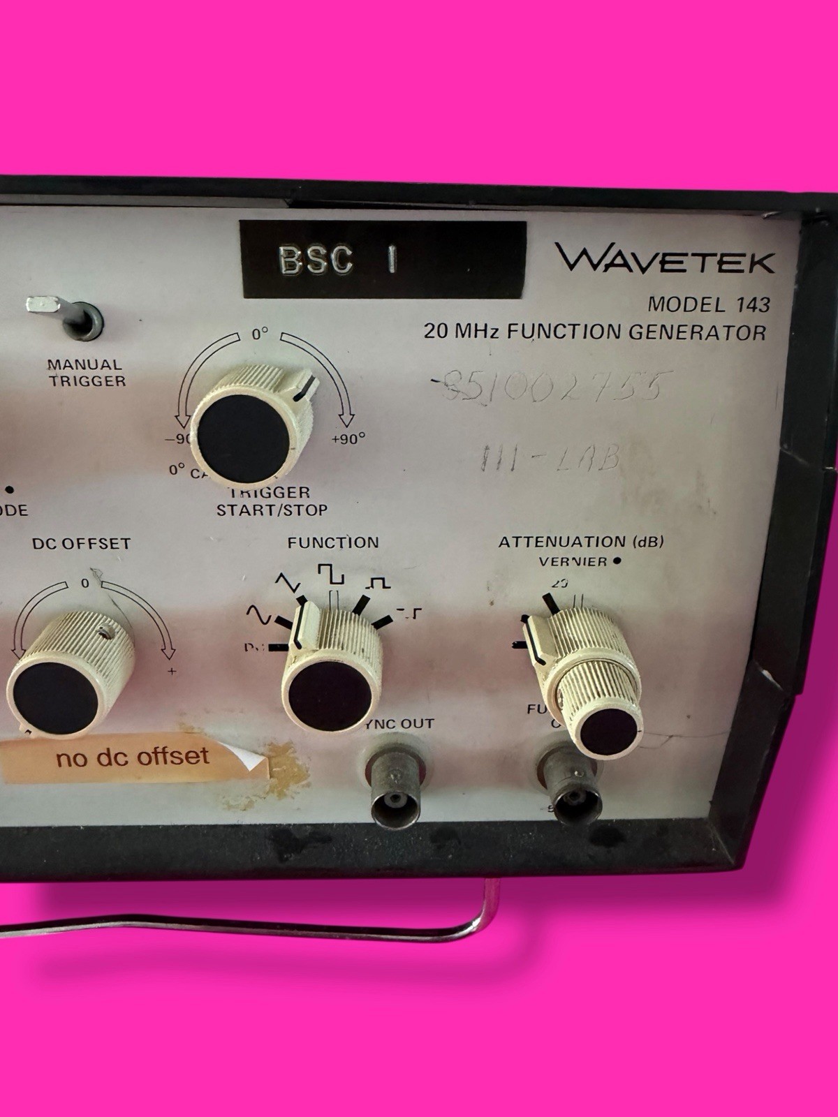 WAVETEK 143 FUNCTION SIGNAL GENERATOR 20MHZ UNIT ONLY