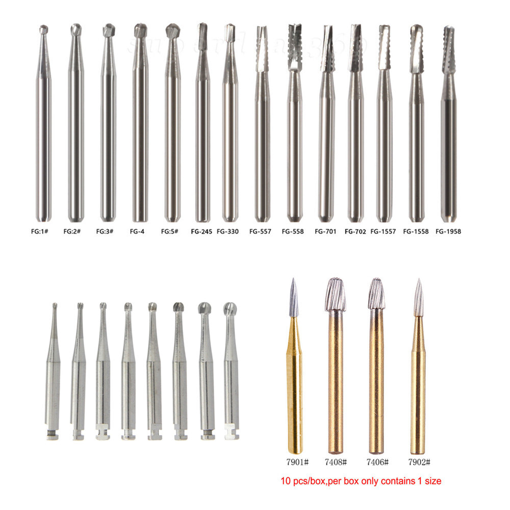 Dental Tungsten Carbide Bur FG RA CA HP Drills Burr For High/Low Speed Handpiece