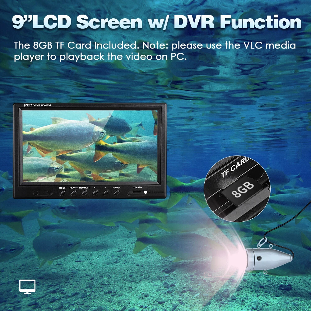 Eyoyo 9'' Underwater Fishing Camera 360° Panning Camera with 8G Video Recording