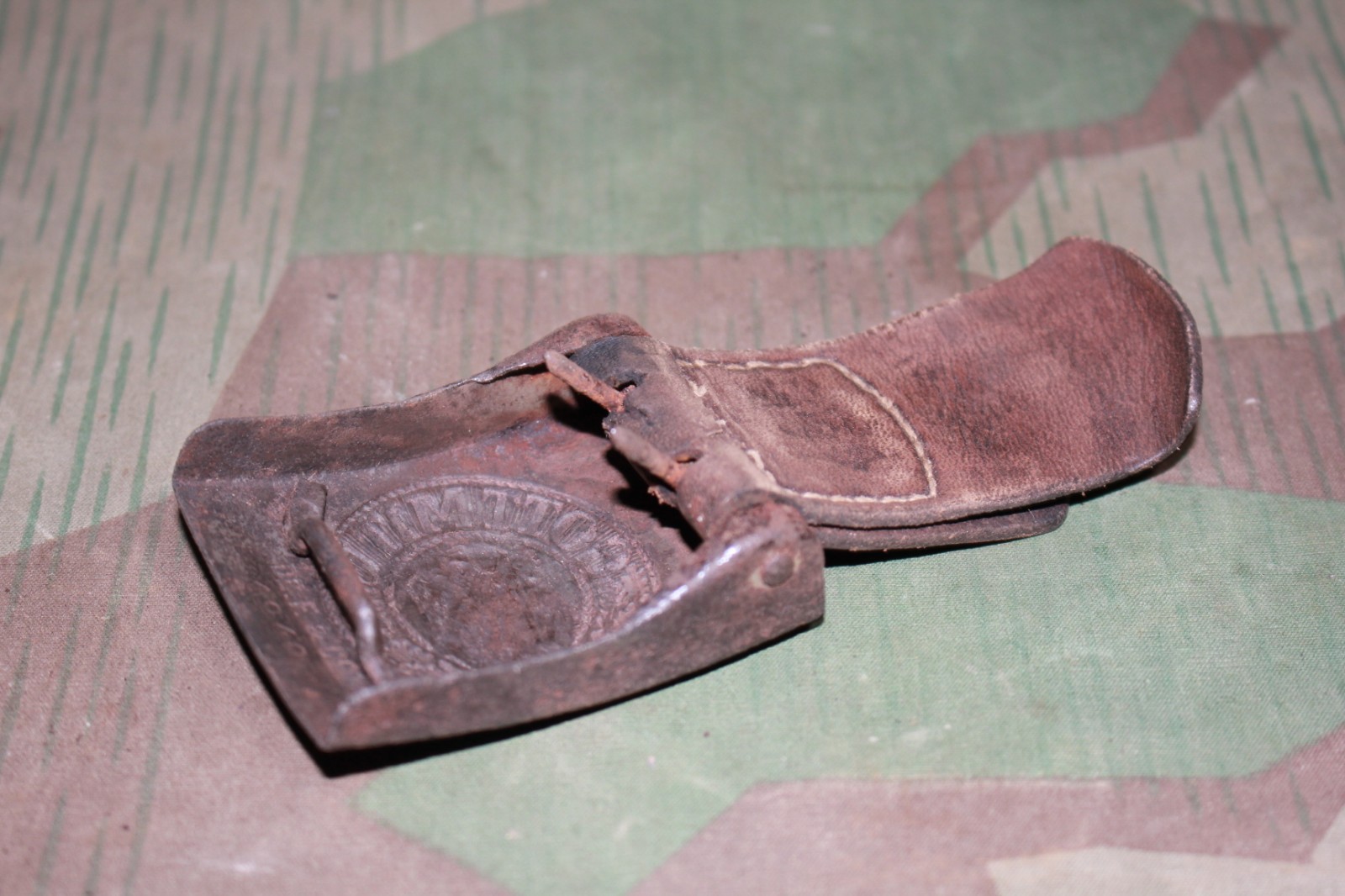 ORIGINAL WW2 GERMAN ARMY WEHRMACHT HEER BELT WITH STEEL BUCKLE DENAZIFIED 1940