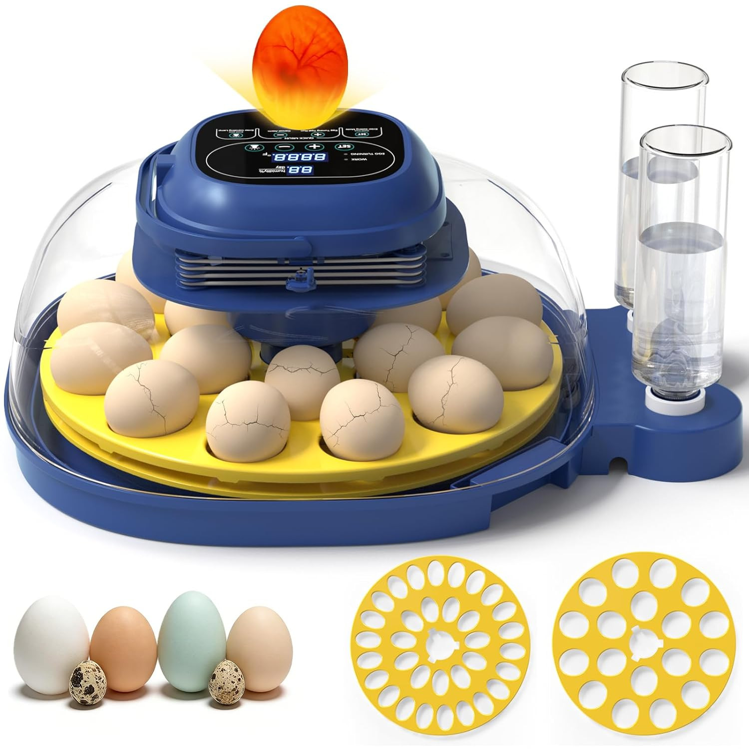 18-33 Egg Incubator with Automatic Turning & Temp Control for Chickens & Ducks