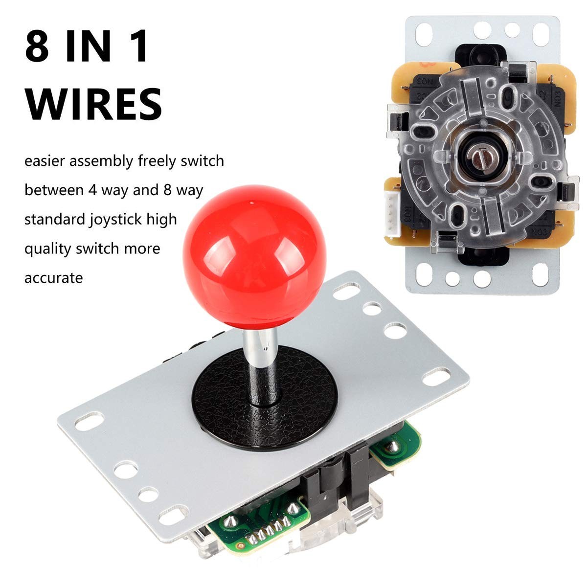 16-Button LED Arcade Controller Kit with 8-Way Joystick for PC Game Enthusiasts