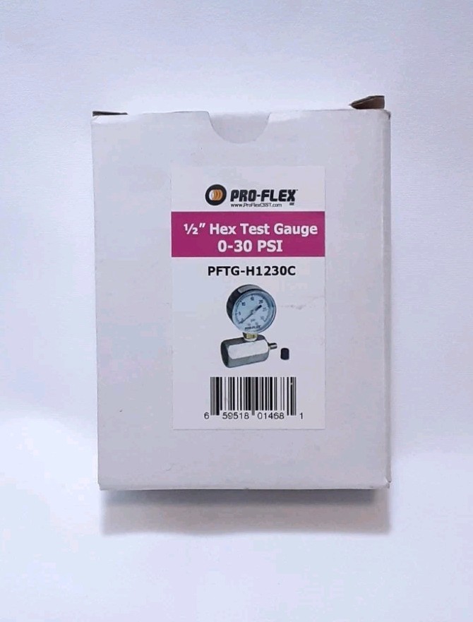 Pro-Flex 1/2" Hex Test Gauge 0-30 PSI, PFTG-H1230C