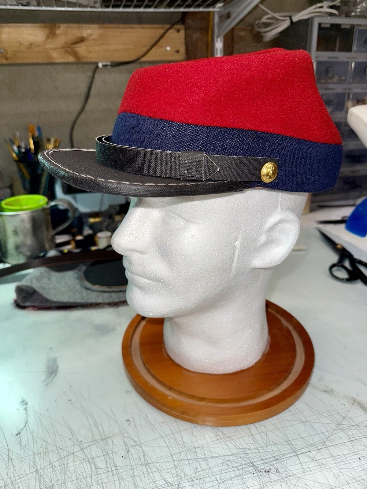 Civil War Confederate Forage Artillery Cap - 7-3/8”