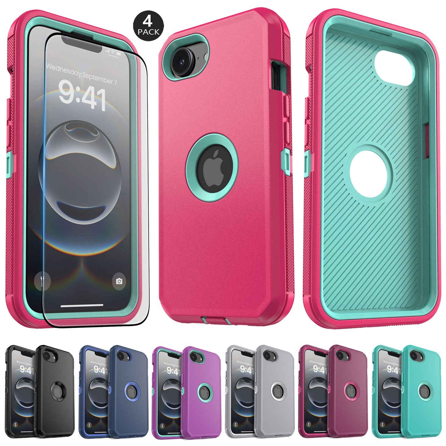 For Apple iPhone 17e Shockproof Heavy Duty Case Slim Hard Cover / Tempered Glass