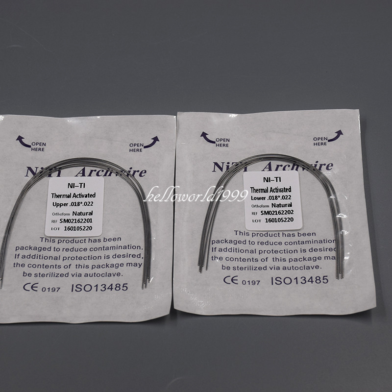 20 Bags 200 Pcs Dental Rectangular Wire Niti Natural Thermal Activated All SIZE