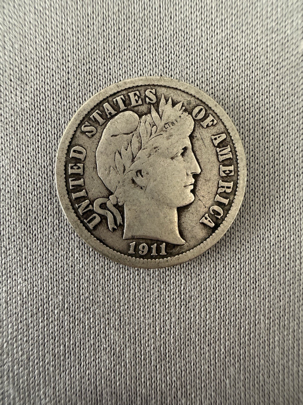 1911-D Barber Silver Dime Better Detail Strong Collector Eye Appeal  Semi-Key