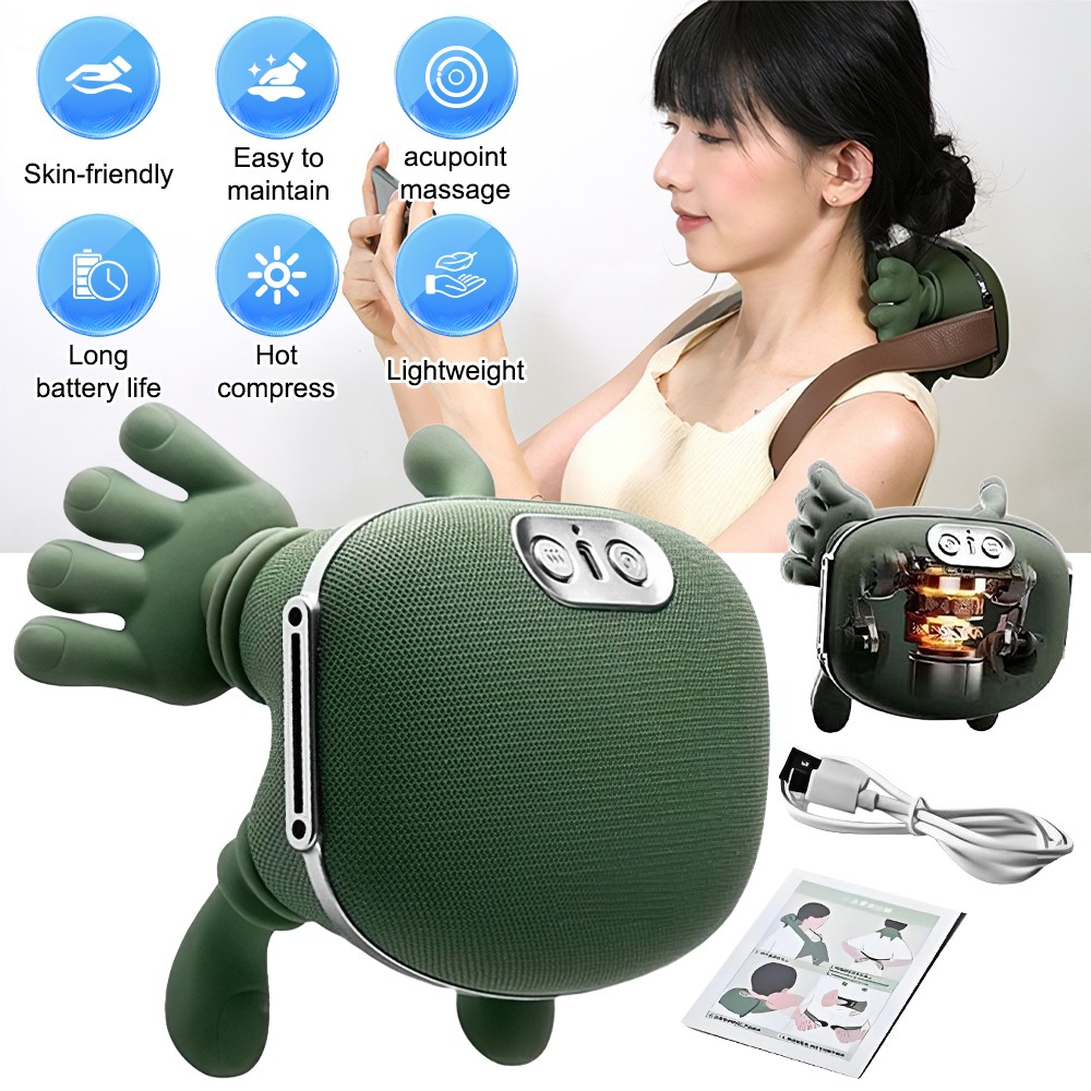 Bionic Heated Neck and Back Massager Electric Deep Tissue 4D Kneading Massage