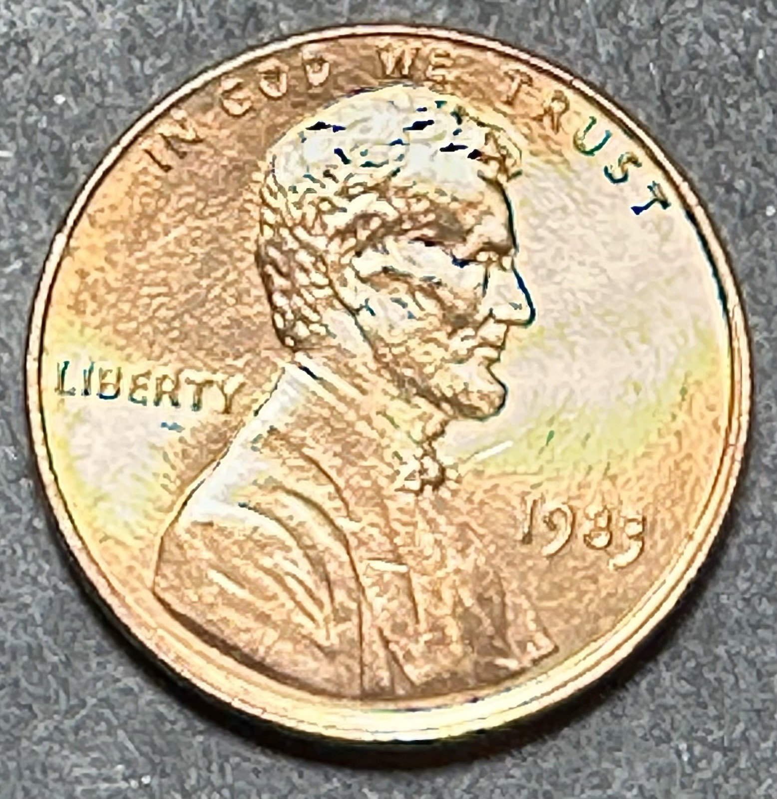 1983 Lincoln Penny Misaligned Die Strike  [138]