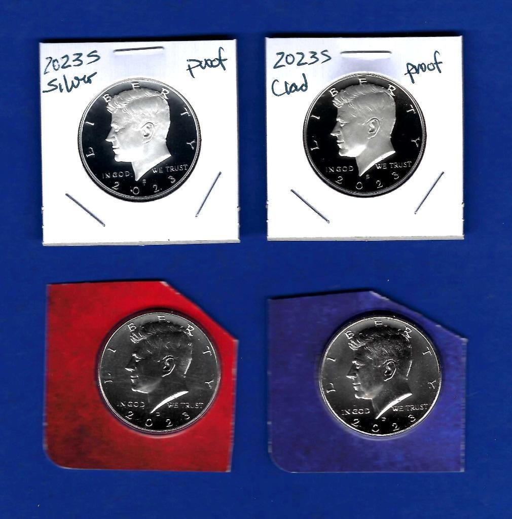 2023 PDSS Kennedy Half Dollars- PD BU from Mint set Plus Clad and Silver Proof