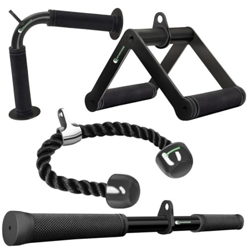 Cable Machine Attachment Set LAT Pulldown V Bar Tricep Rope Straight Bar Home