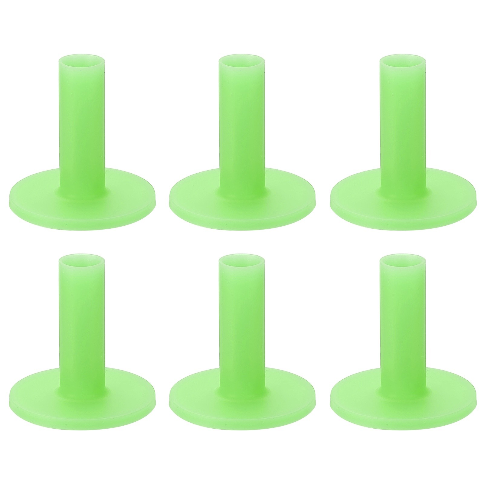 6 Pack Rubber Golf Practice Tee Driving Tee 2.1 Inch Rubber Green