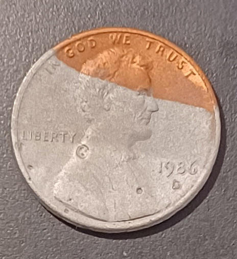 1986-D Lincoln Memorial Cent Penny US Old Coins Incomplete Plating DDO Error(#2)
