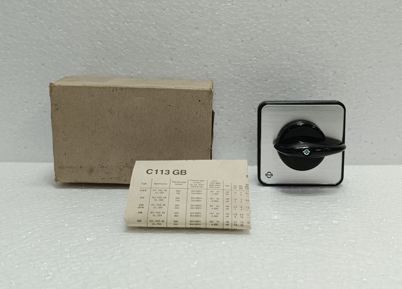 Kraus & Naimer C18 Cam Switch 25A 600V Rotary Control Switch