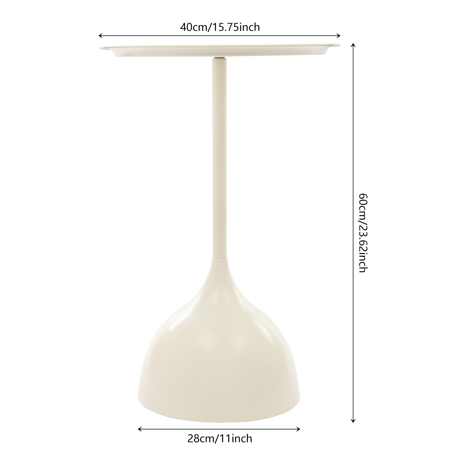 Modern Round Side Table in Cream White – Stylish & Durable Design