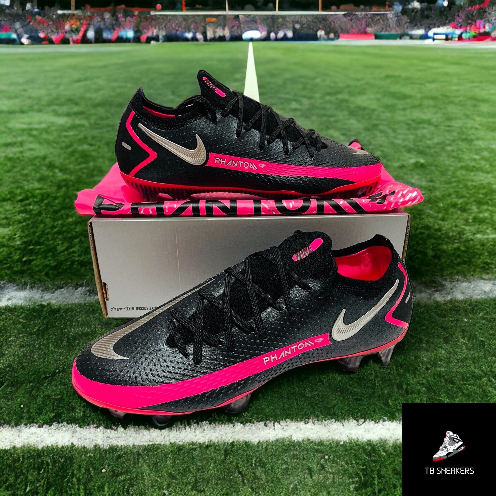 Men's Size 7.5 - Nike Phantom GT Pro FG Black Pink Blast (CK8439-006).