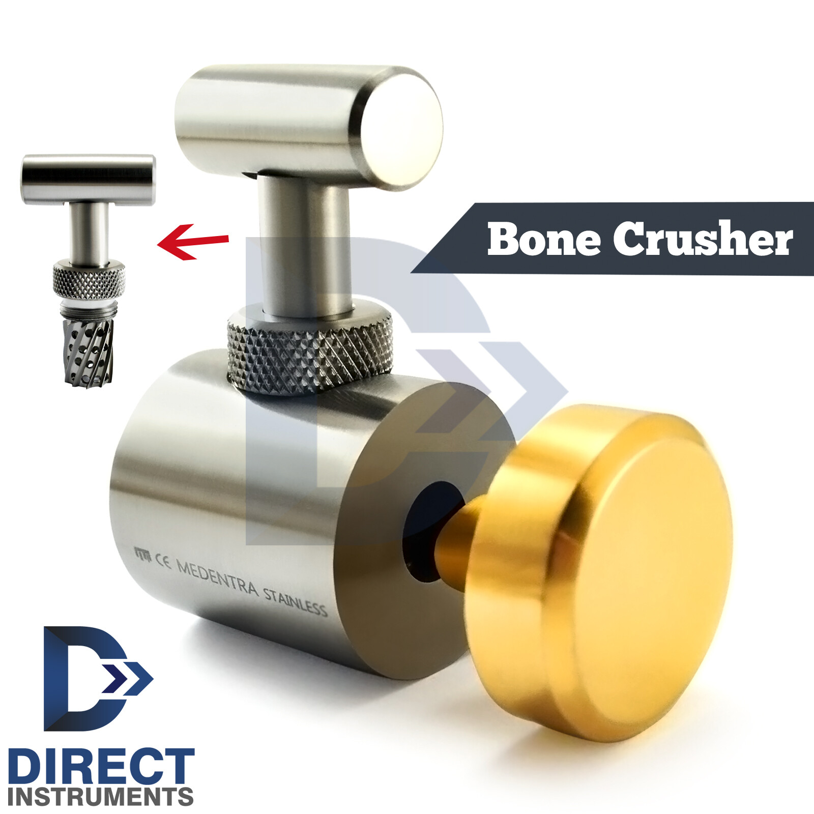 Dental Mill Bone Crusher Grinder Heavy Duty Implant Surgery Grafting Instruments