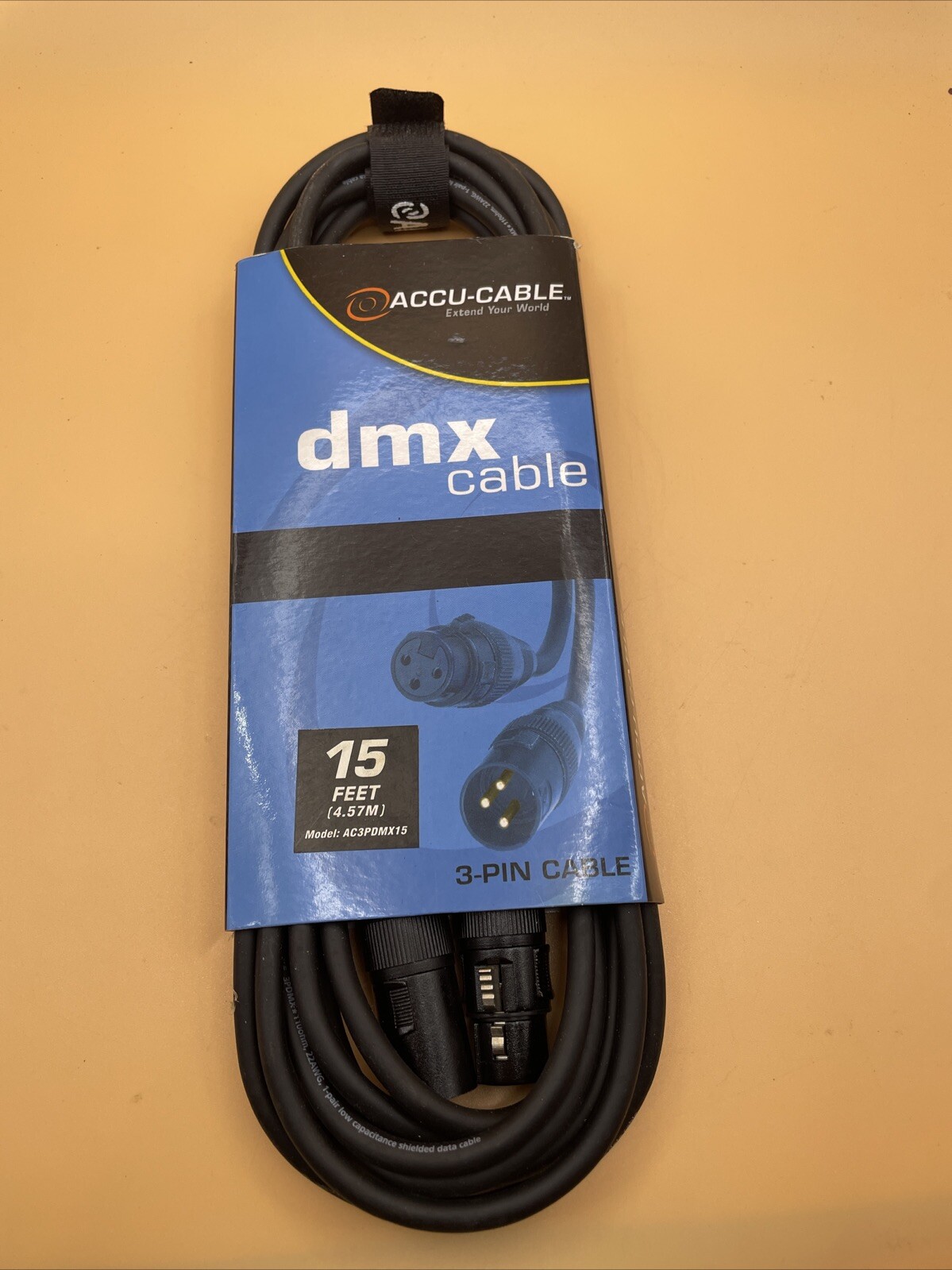 Accu-Cable 3-Pin DMX Cable - 15 ft