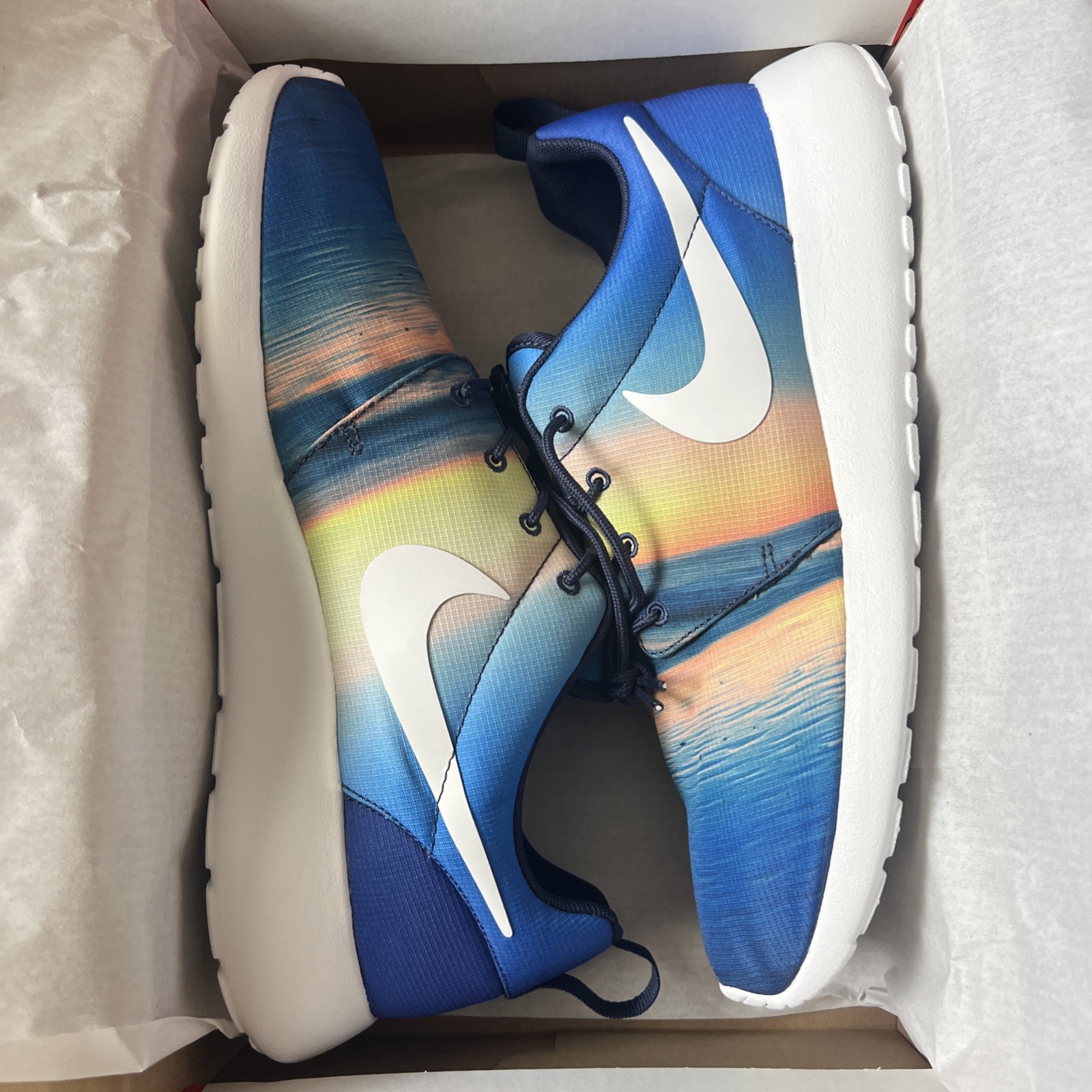Nike Roshe Run Sunrise 511881-415 Sneaker Multicolor Blue/White Men Size 11