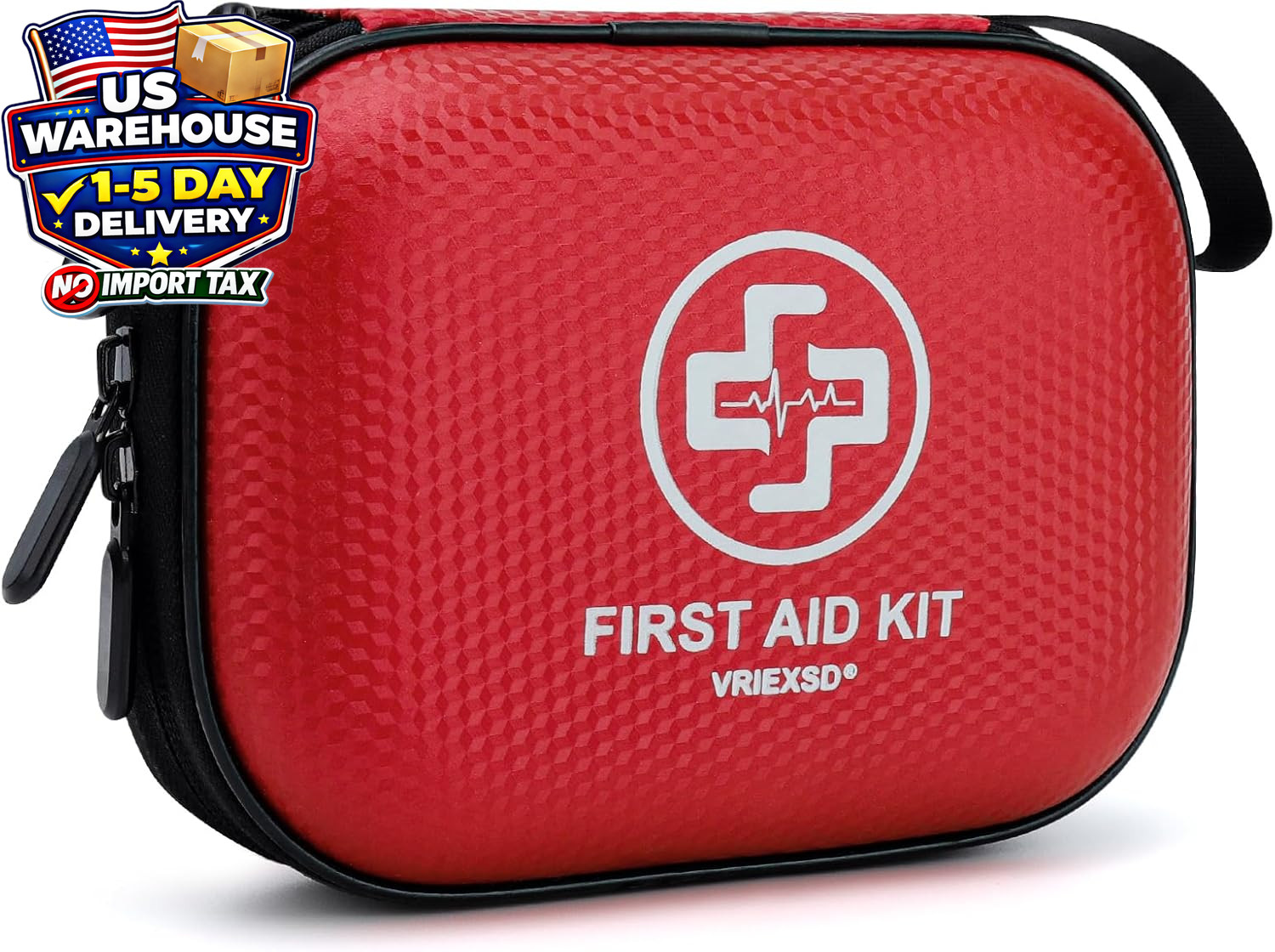 150pc Mini First Aid Kit Waterproof Hard Shell Travel Car Home Emergency Red