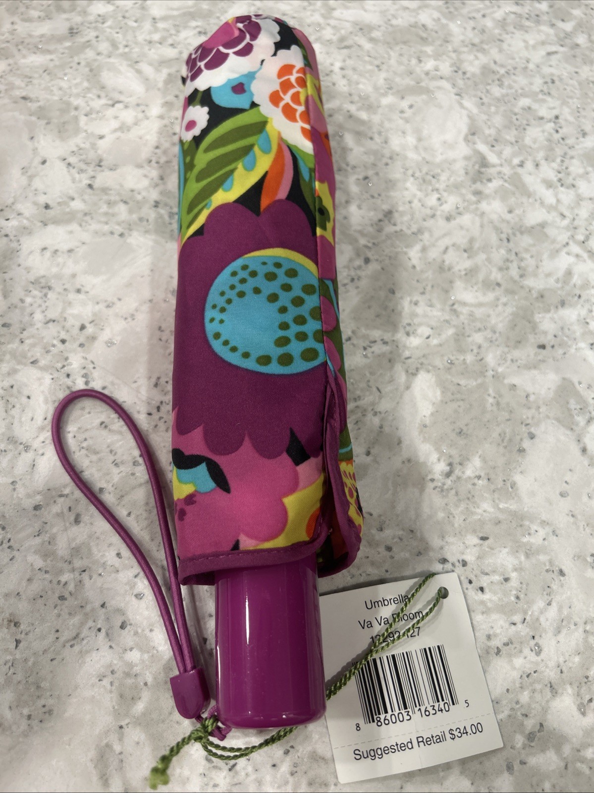 Va Va Bloom Vera Bradley Automatic Open and Close  Compact Umbrella Never Used