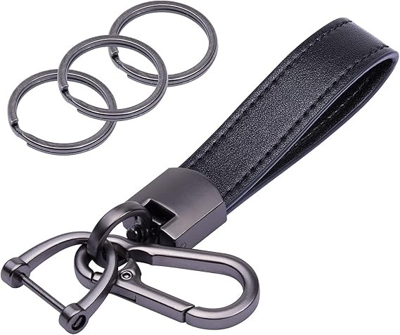 Genuine Leather Car Keychain, Key Fob Key Chain for Men and Women
