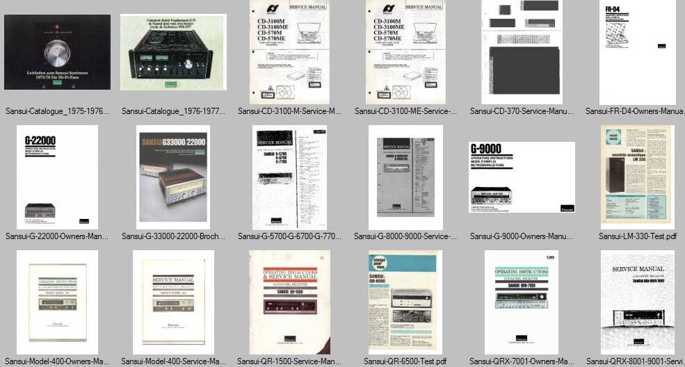 Sansui Service Manuals Brochures Magazines Schematics Collection Computer DVD !!