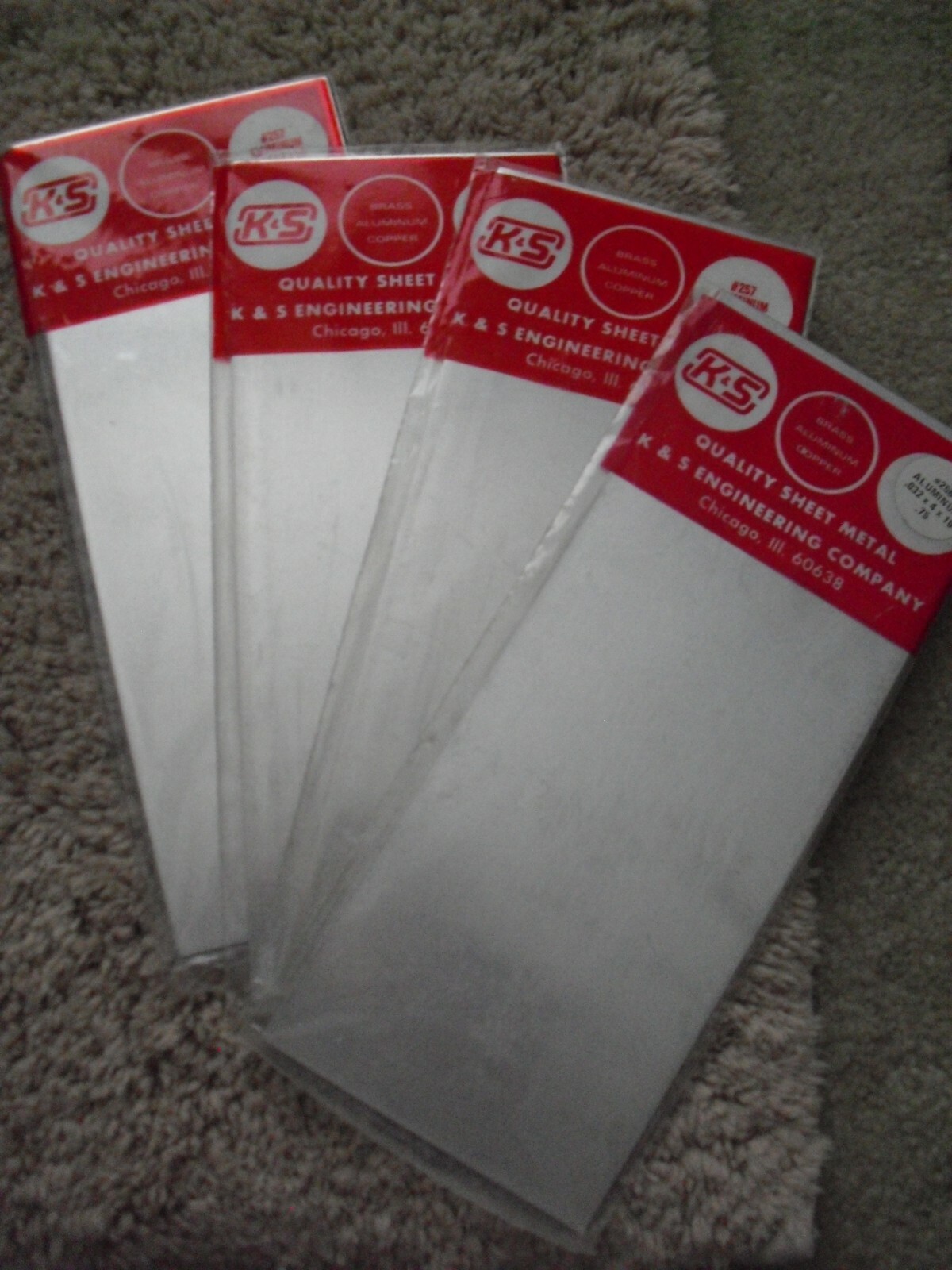 Lot of 4 Packs K&S #257 #256 Aluminum Metal Sheets 0.064 x 4 x 10 NIP