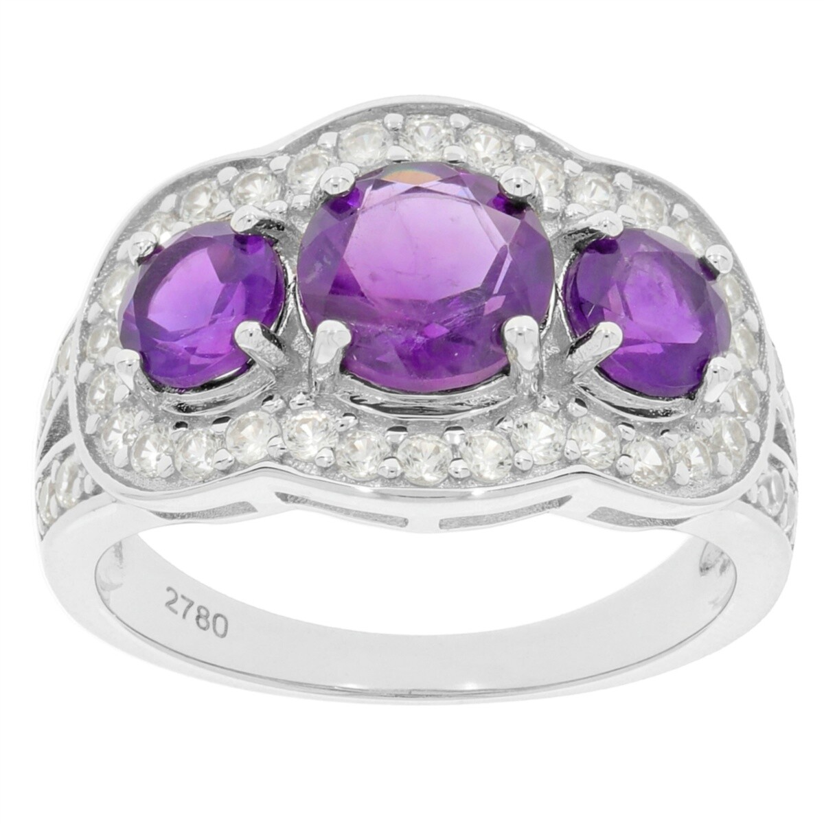 Sterling Silver Semi Mount Ring Setting Round RD 7x7 RD 5x5mm 3 Stones Halo