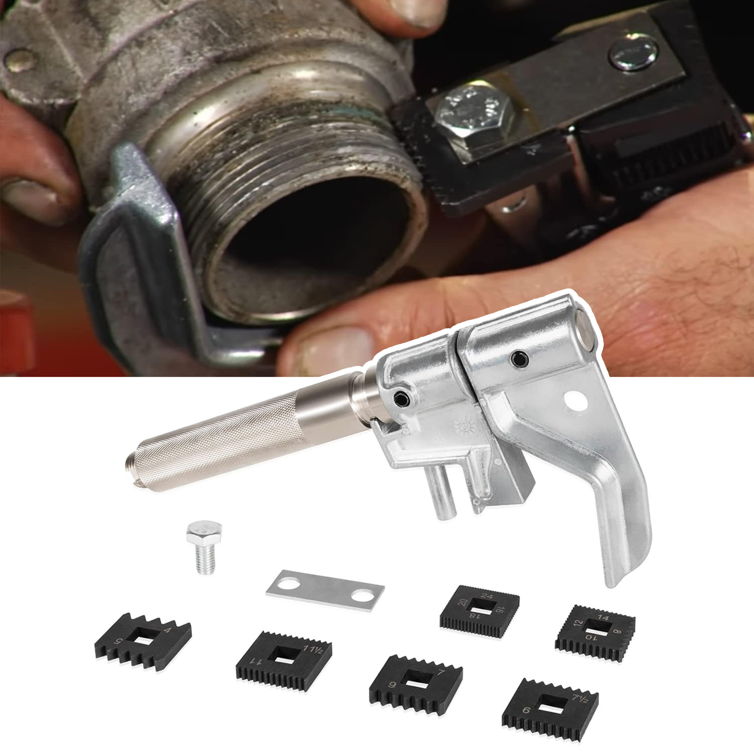 7402 Universal Outside Thread Chaser with 6 Dies 216884 Use for 1-1/4” to 5” O.D