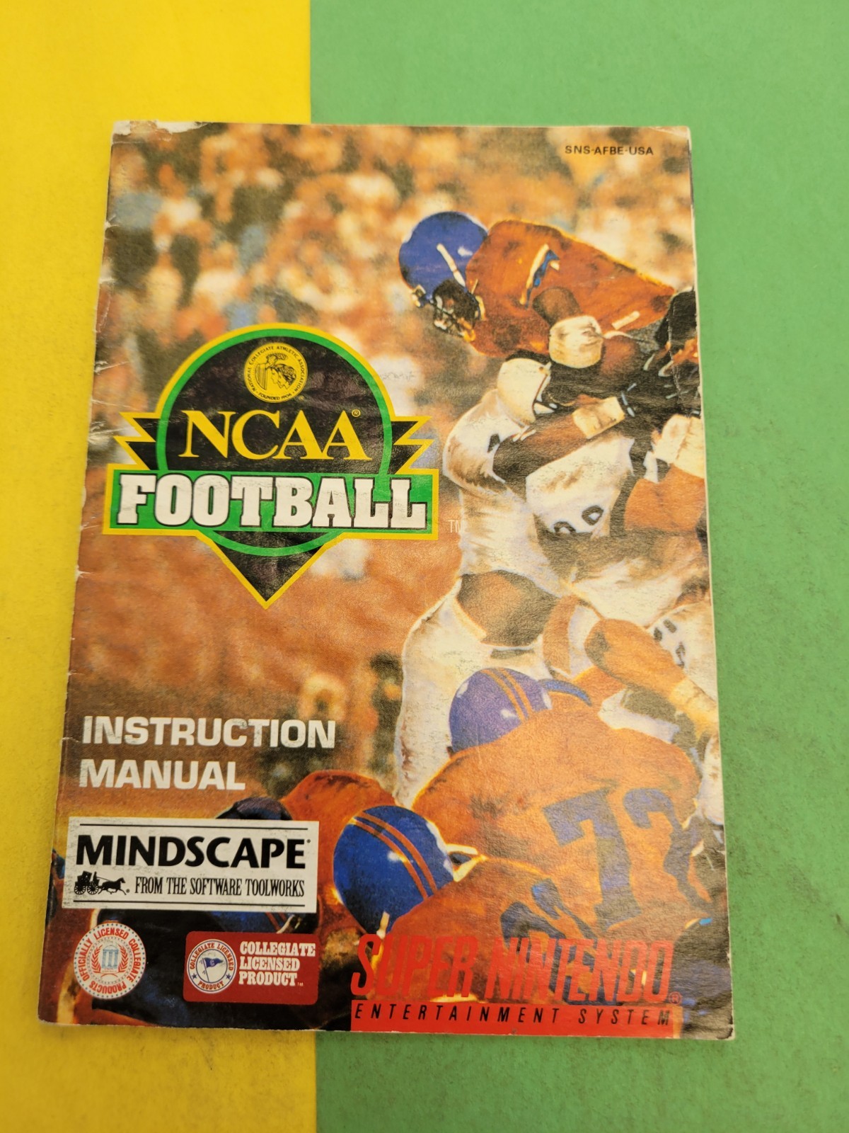 NCAA Football Nintendo SNES Manual Only ~ Instruction Booklet