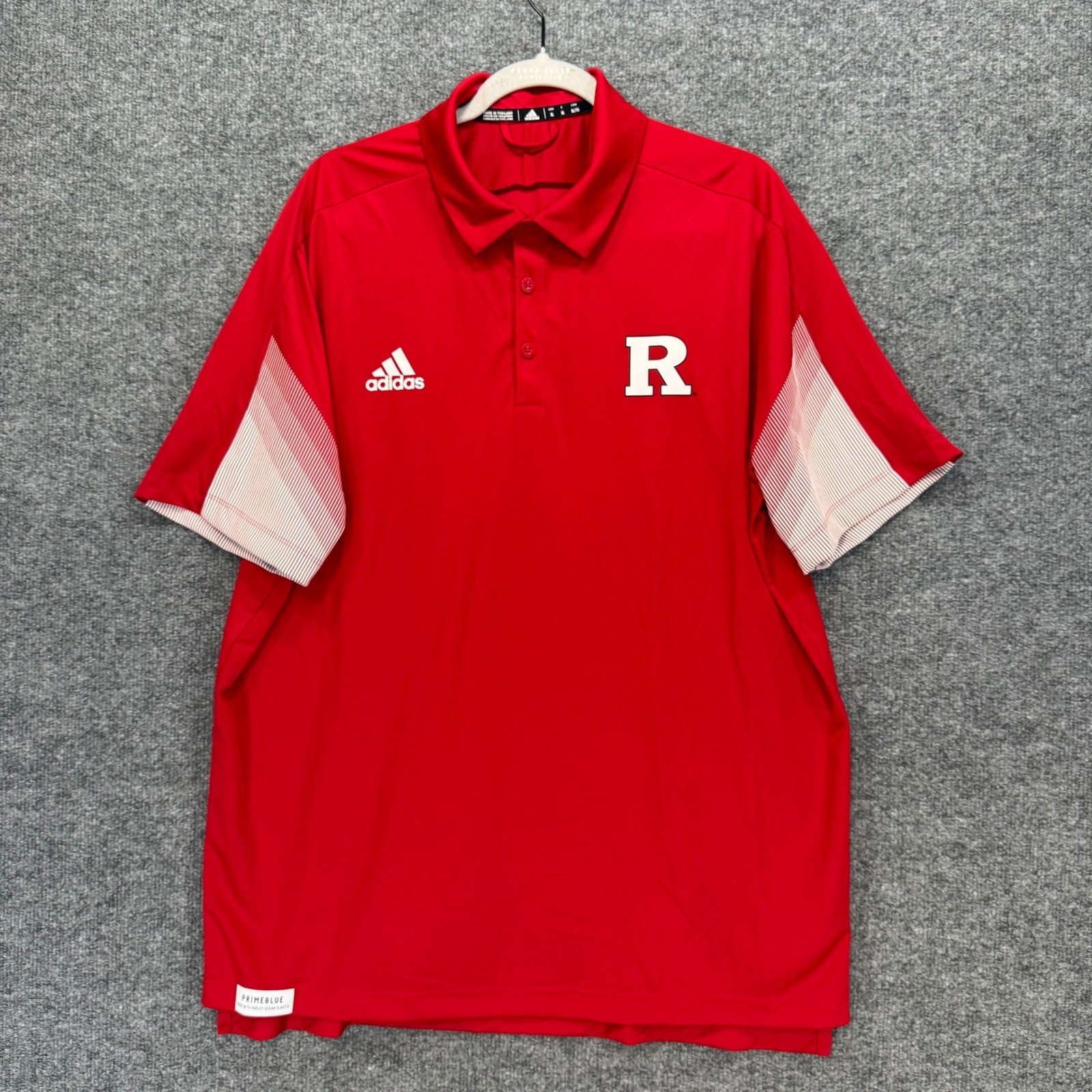 Rutgers Scarlet Knights Adidas Polo Shirt Mens XL Primeblue NCAA Golf Sport
