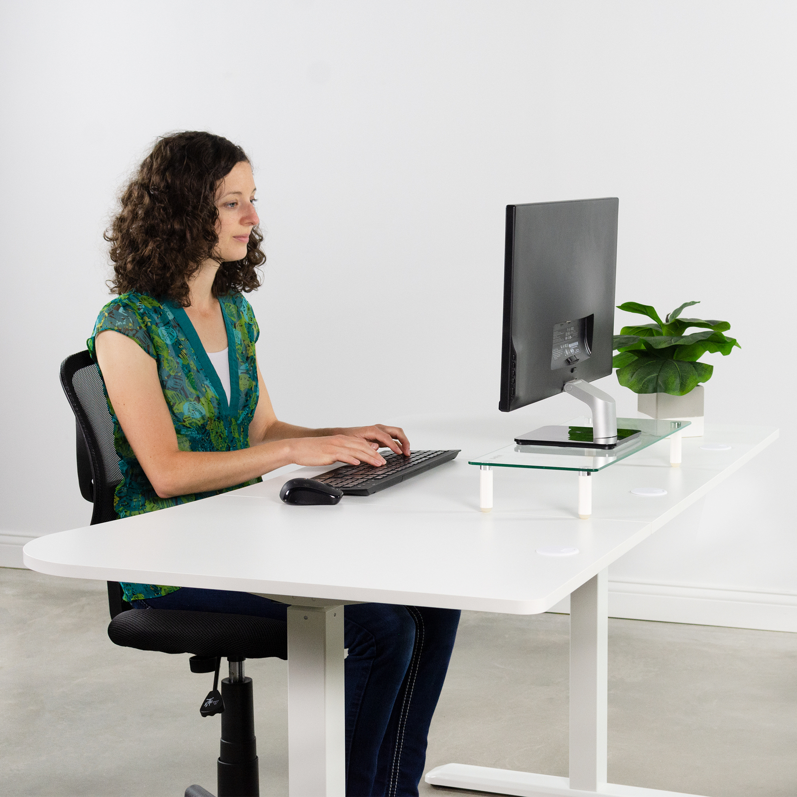 VIVO White 63" x 32" Table Top for Adjustable Standing Desk Frames