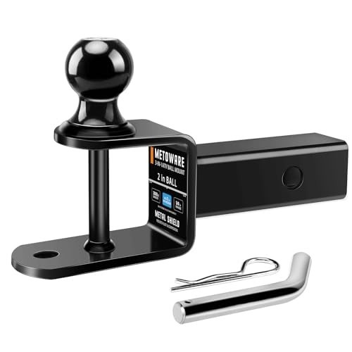 METOWARE ATV/UTV Trailer Hitch 2 Inch 3-in-1 Ball Mount 3500 LB Pin Hole