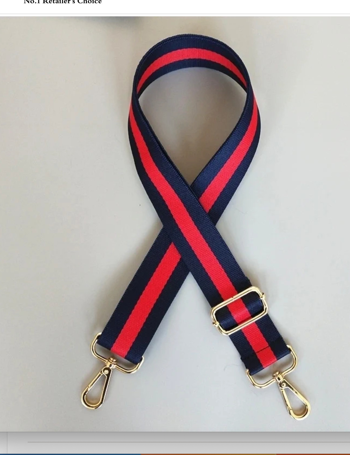Replacement Bag Strap Blue & Red Web For Designer Bags NWT