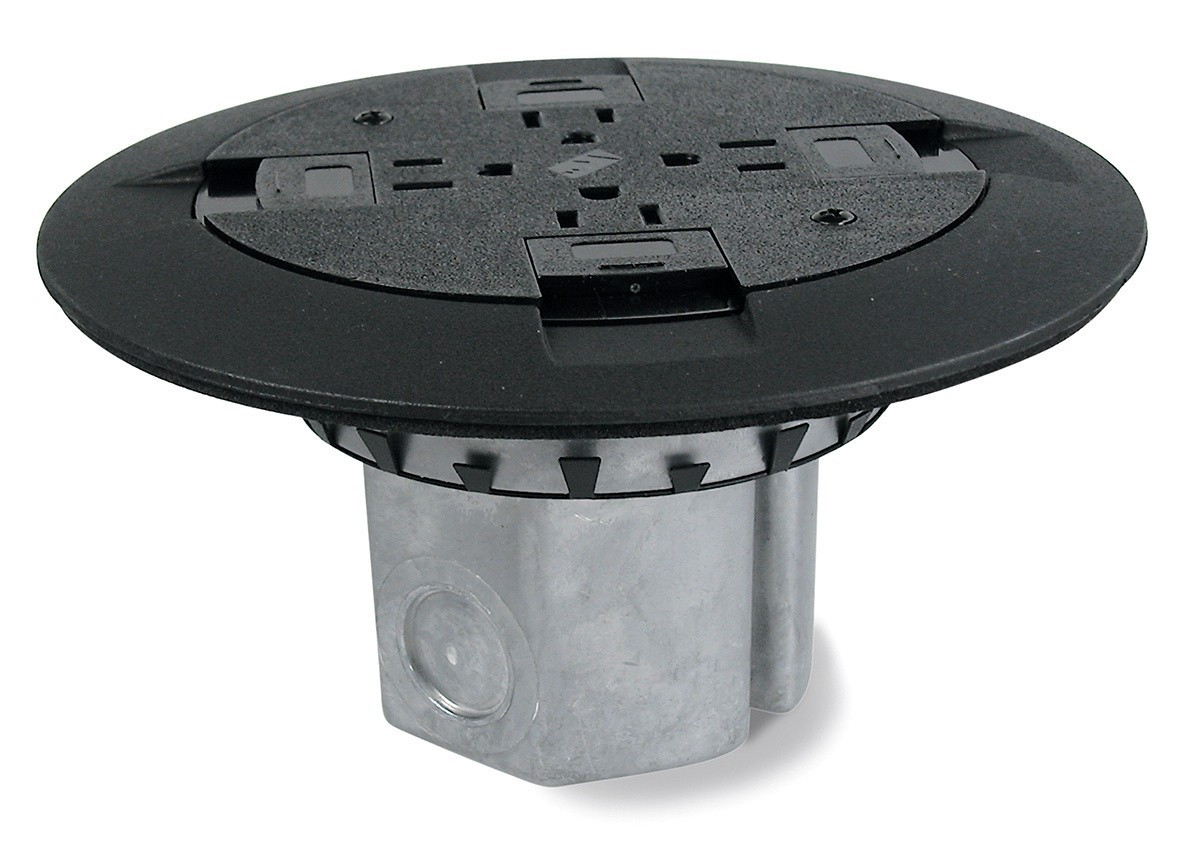 Legrand Wiremold 861QTCBLK  Pre Wired 2 gang Floor Box - Aluminum ~ Brand New
