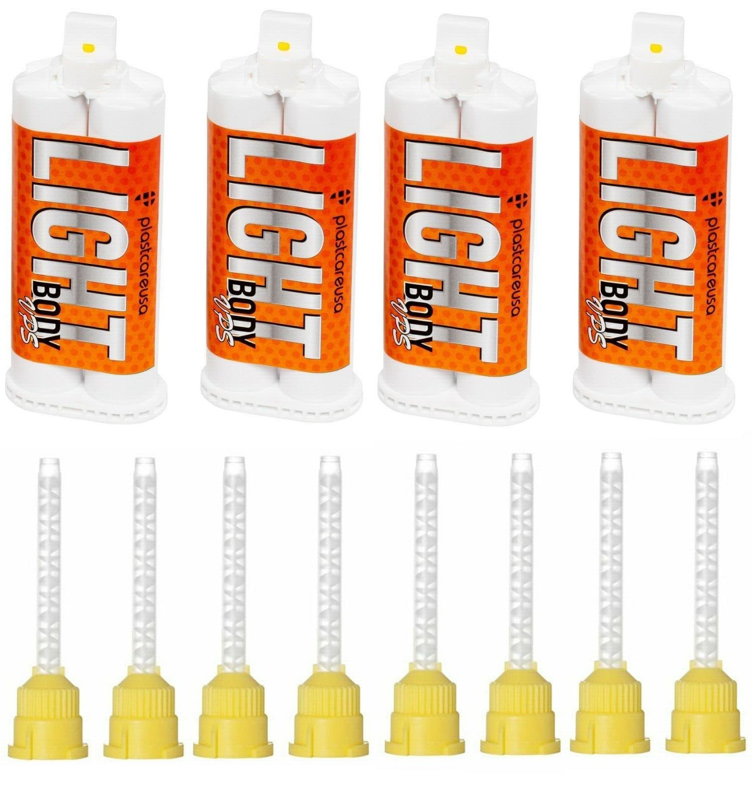 Dental Impression Material VPS Light Body Regular Set (4 Cartridge & 8 Tips) PVS