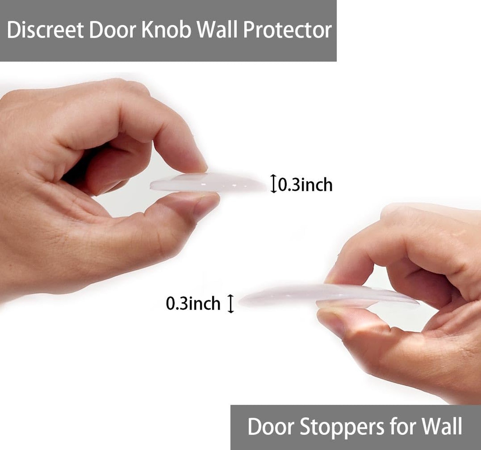 Door Stoppers for Wall Transparent (8pcs, Medium Size 2") Quiet Wall Protecto...