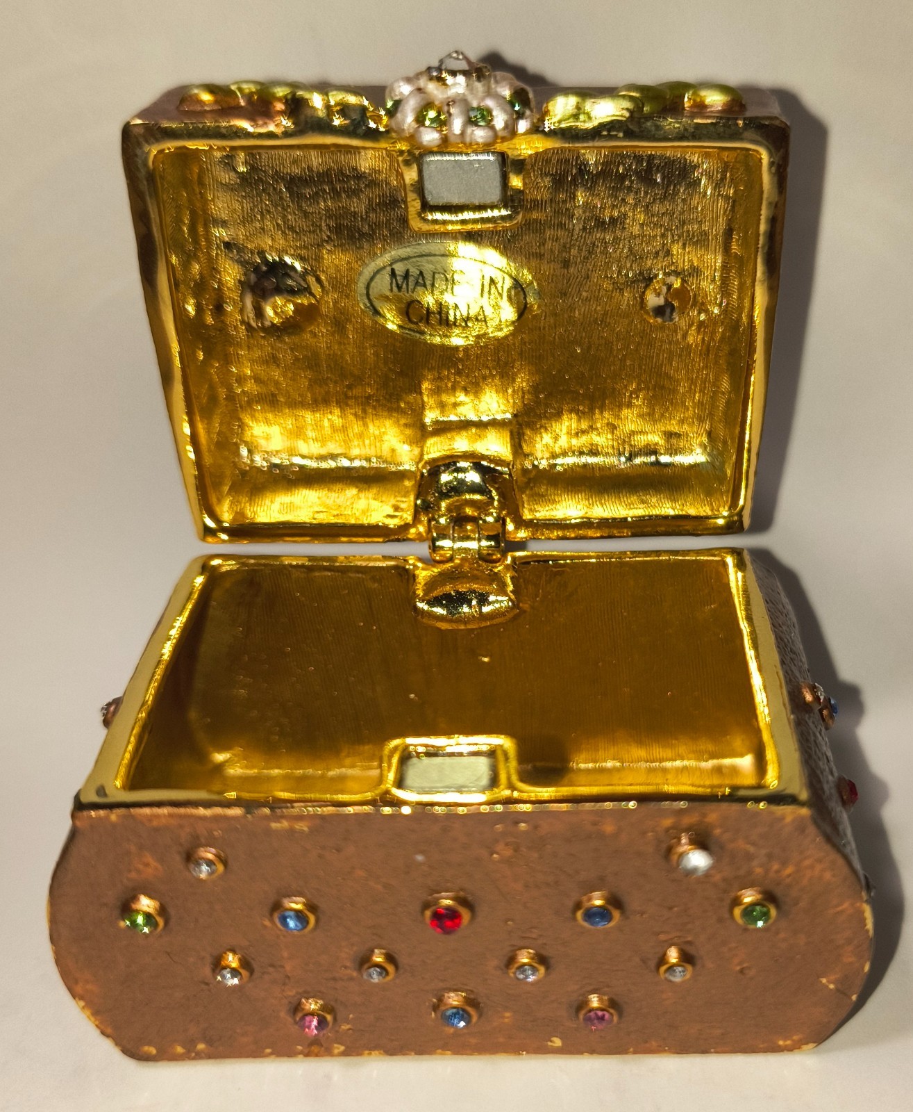Trinket Rhinestone Purse Collectible, Gold-tone, 2 x 1.5 x 1.5