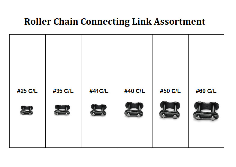 Roller Chain Connecting Link Assortment Clear Box #25, 35, 40, 41, 50, 60*