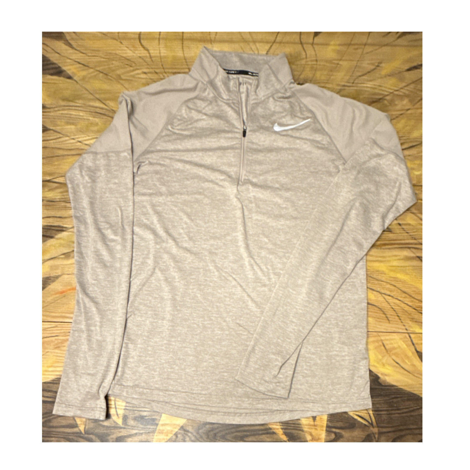 Nike Dri-FIT Mens Gray Long Sleeve 1/4 Zip Pullover Mock Neck Size S