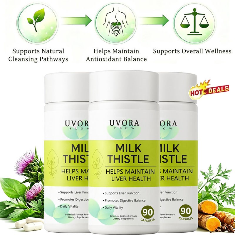 Uvora Milk Thistle Detox, Premium Herbal Supplement With Milk Thistle Extrac...
